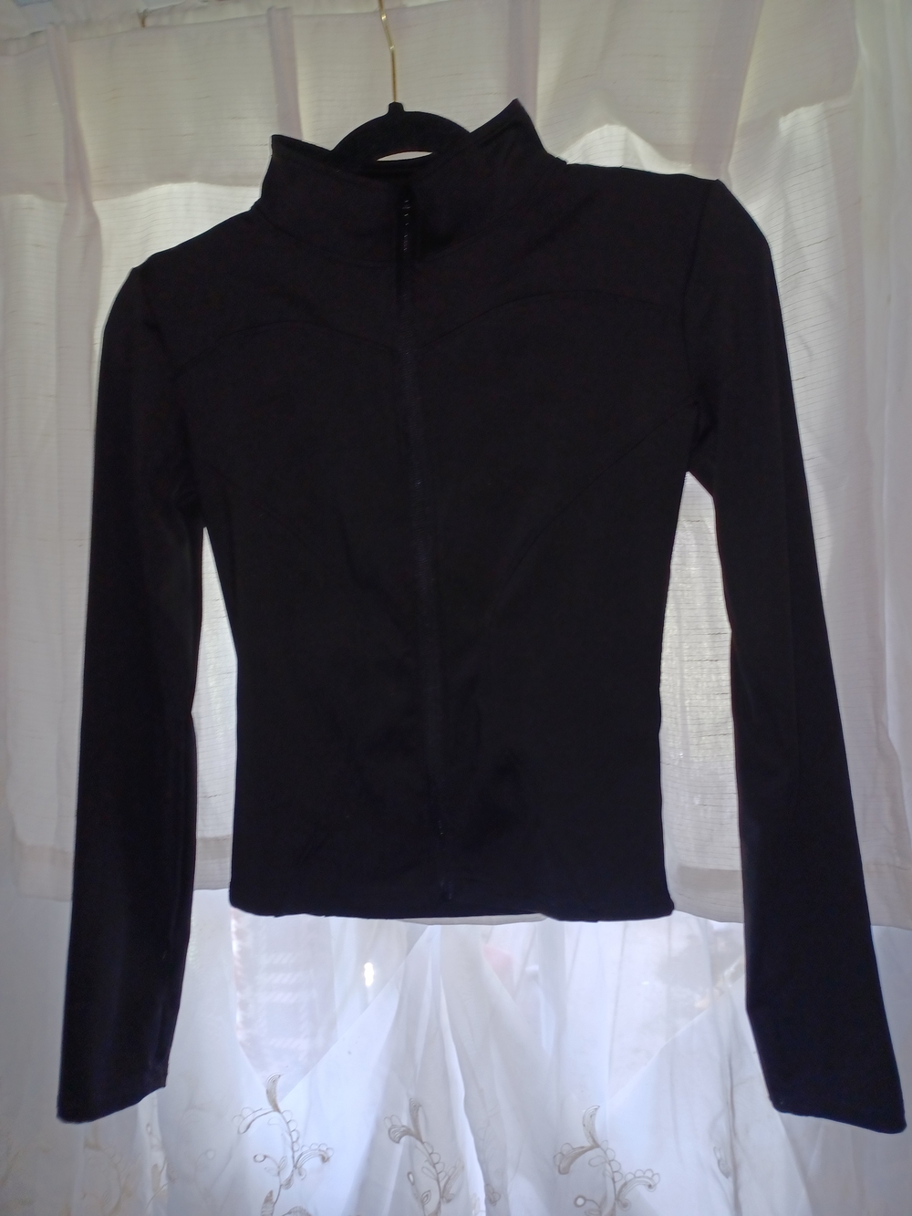 Black Zip-Up Women's Lightweight Athletic Jacket